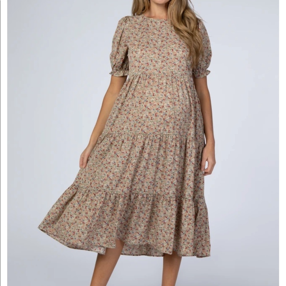 Pinkblush maternity midi floral dress